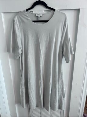COS Light Gray Short Sleeve Shift t shirt Dress